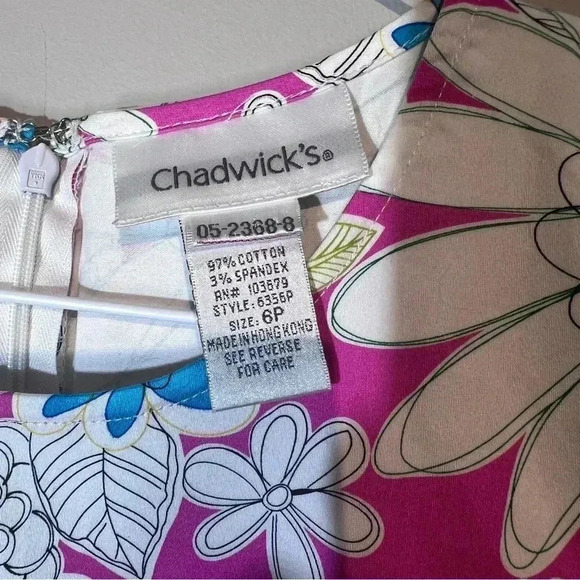 Chadwicks Women’s Sheath Sleeveless Dress Floral Multicolor Sumer Size 6P - Picture 4 of 4